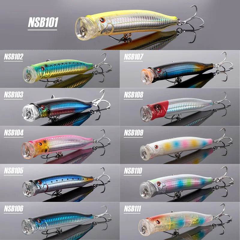 Noeby 2PCs Feed Popper Lures – Saltwater Topwater Jerkbait - Fish & Cheaps | Fishing & Outdoor Gear