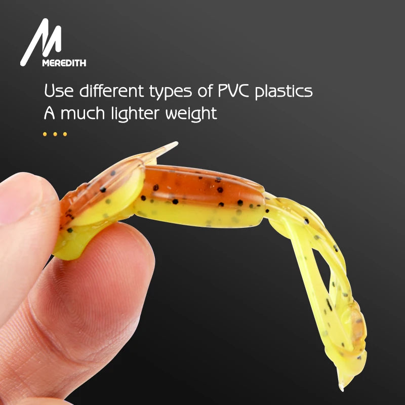 MEREDITH Fishing Lures Crazy Flapper 90mm/6.1g 10pc/Lot Craws Soft Lures Fishing Soft Bait Shrimp Bass Bait Peche Gear