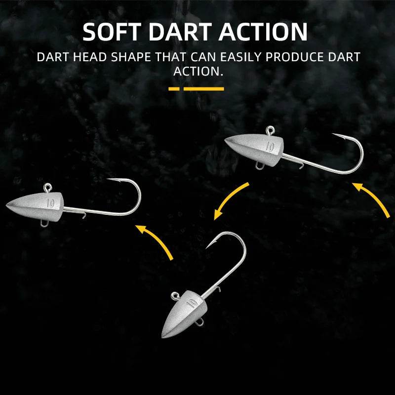 BLUX Dart Jighead Fishhooks – Versatile Weighted Lure Hooks - Fish & Cheaps | Fishing & Outdoor Gear