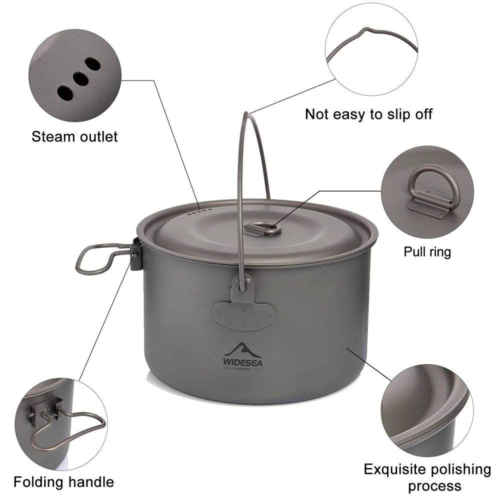 Widesea Titanium Cookware Set — Ultra-Light Outdoor Cooking Pot - Fish & Cheaps | Fishing & Outdoor Gear
