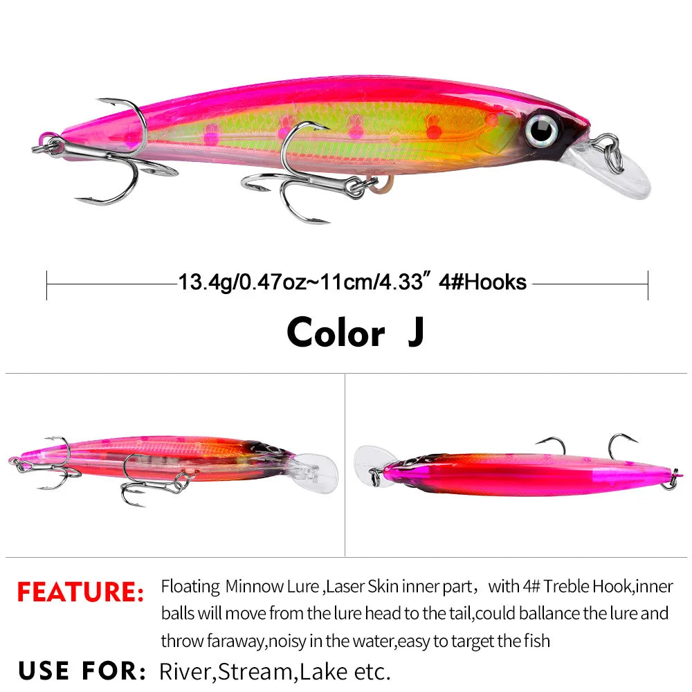 13.4g11cm Swimbaits Bass Big Fish Crankbaits Fishing Lure  Floating Depth: 0.6-1.8m Wobblers for Pike Minnow Lure Fishing Tackle