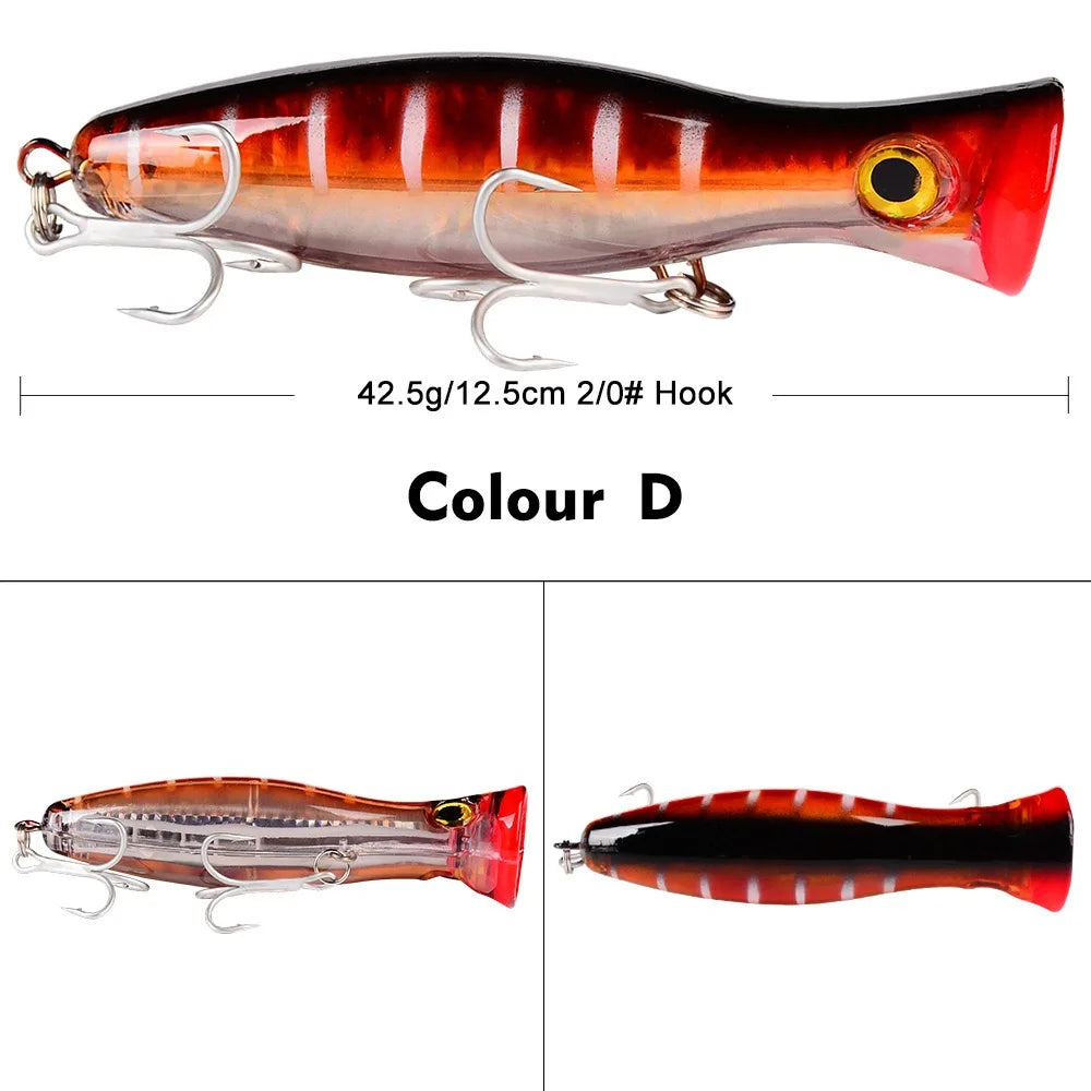 Popper Fishing Lures Weights 13cm 43g Large Poppers Top Water Lure Isca Artificial Hard Bait Fishing Tackle Articulos De Pesca
