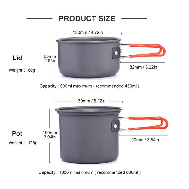 Widesea Ultralight Camping Cooking Pot Set - Fish & Cheaps | Fishing & Outdoor Gear