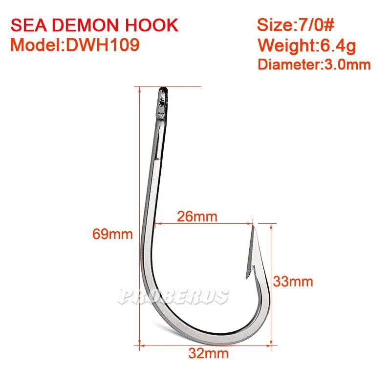 PROBEROS Barbed Circle Hook Set – 5pcs Stainless Jig Hooks - Fish & Cheaps | Fishing & Outdoor Gear