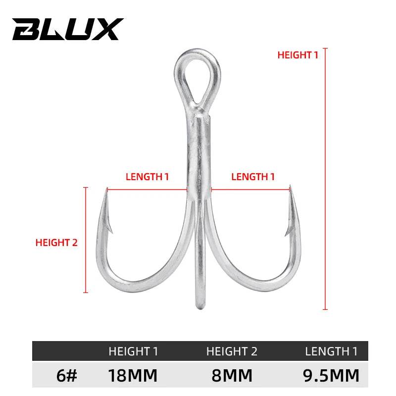 BLUX 2X Strong O'SHAUGHNESSY Treble Hooks - Fish & Cheaps | Fishing & Outdoor Gear