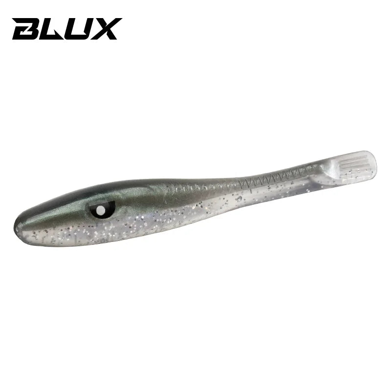 BLUX Crazy Eel 80mm 8pcs/bag Soft Fishing Lure Seabass Artificial Bait Silicone Worm Shad Needfish Saltwater Bass Fishing Tackle