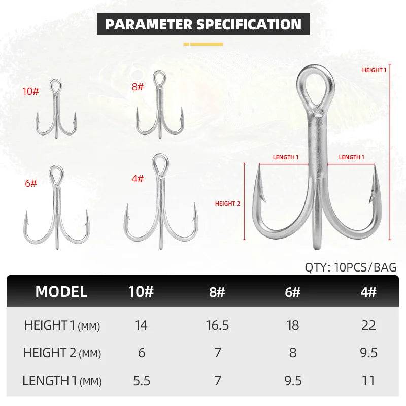 BLUX 2X Strong O'SHAUGHNESSY Treble Hooks - Fish & Cheaps | Fishing & Outdoor Gear