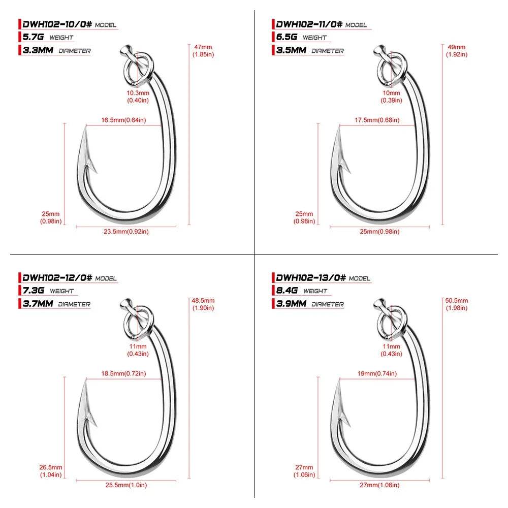 PROBEROS 5PCS Tuna Hook – Heavy-Duty Sea Fishing Precision - Fish & Cheaps | Fishing & Outdoor Gear