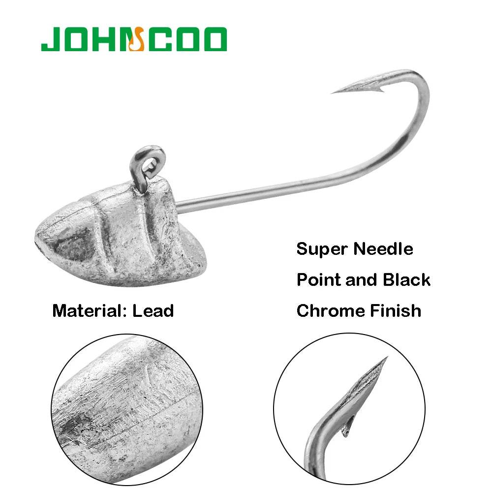 JOHNCOO Jig Head Barbed Fishing Hooks – 20 Pack - Fish & Cheaps | Fishing & Outdoor Gear