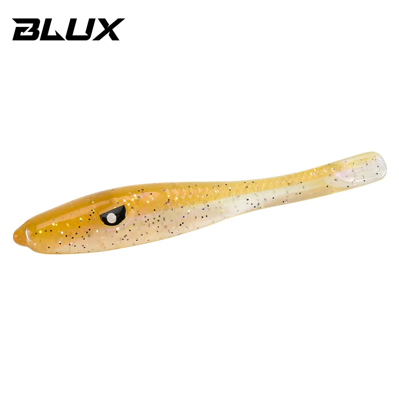 BLUX Crazy Eel 80mm 8pcs/bag Soft Fishing Lure Seabass Artificial Bait Silicone Worm Shad Needfish Saltwater Bass Fishing Tackle