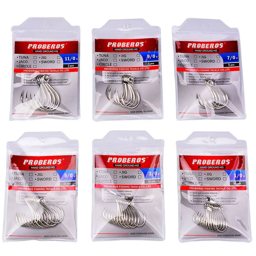 PROBEROS 20pcs Seawater Inline Big Eye Hooks - Fish & Cheaps | Fishing & Outdoor Gear