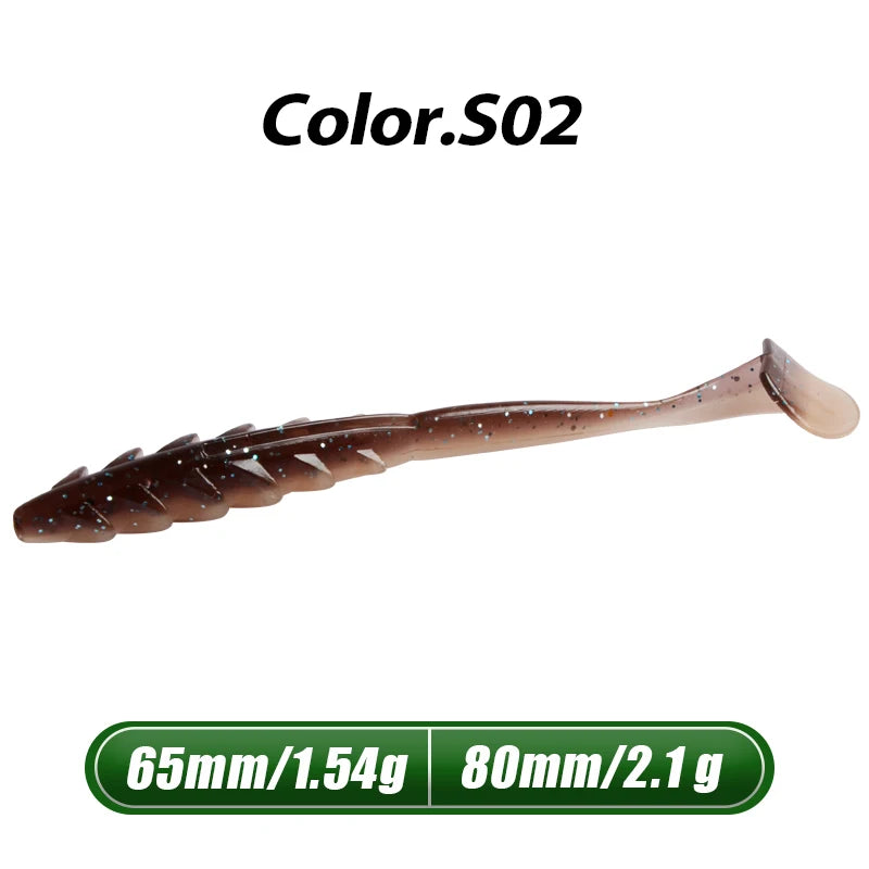 MEREDITH Crazy Shiner II Soft Lure 65mm 80mm Fishing Lure Shad Silicone Baits T-tail Wobblers Swimbait Artificial leurre souple