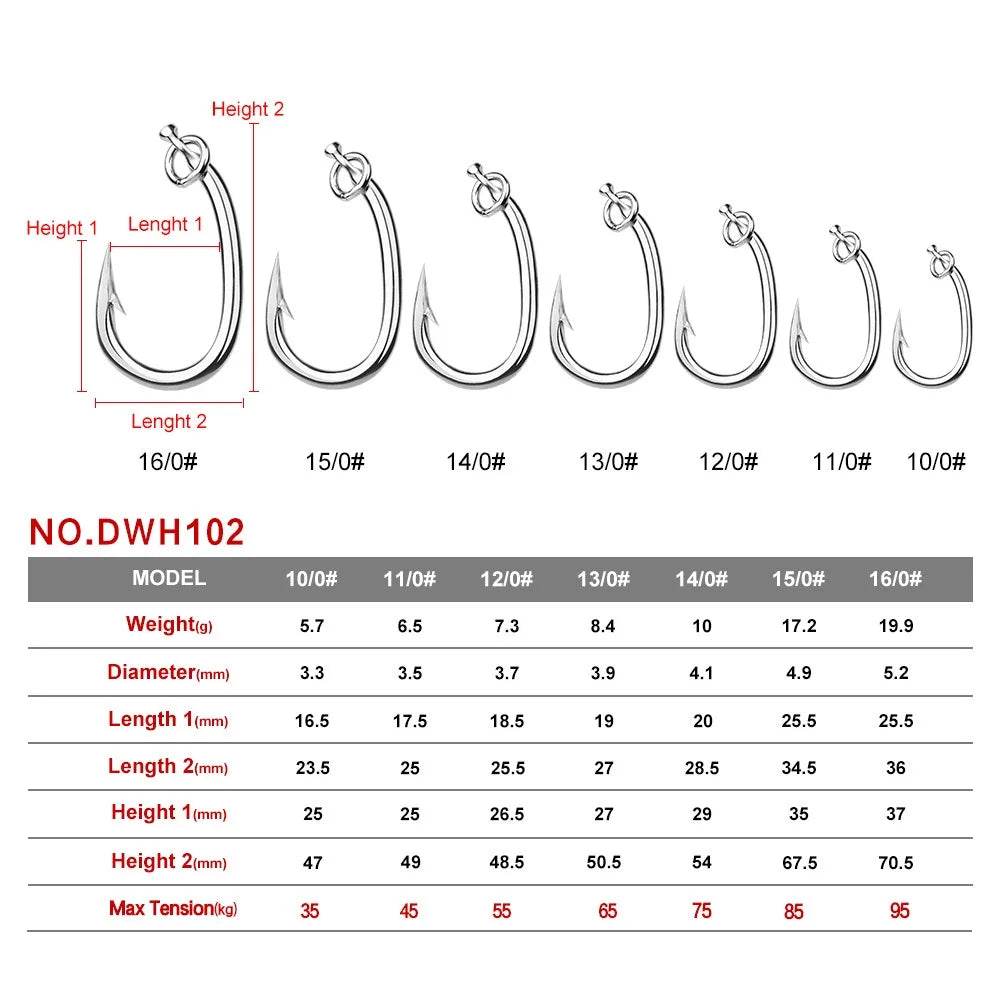 PROBEROS 5PCS Tuna Hook – Heavy-Duty Sea Fishing Precision - Fish & Cheaps | Fishing & Outdoor Gear