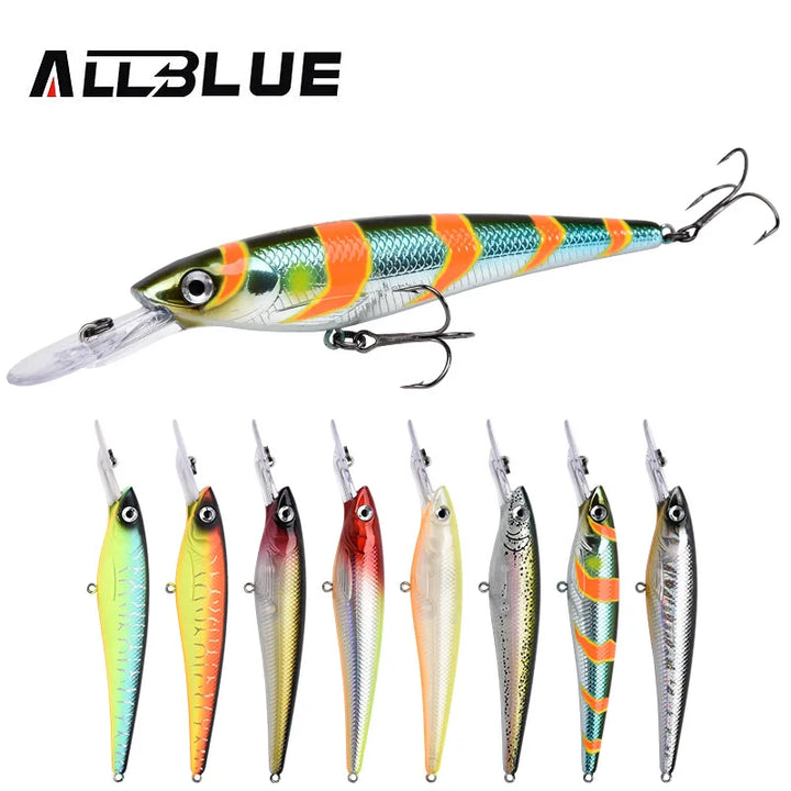 ALLBLUE OSPPEY 110F Trolling Minnow 110MM 16.2G Fishing Lure Floating Wobbler Pike Crank Artificial Bait Depth 1.5-2.5M Tackle