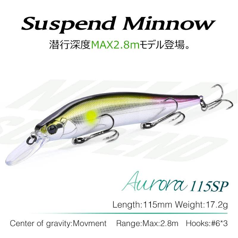 TSURINOYA 115SP Suspending Minnow Lure - Fish & Cheaps | Fishing & Outdoor Gear