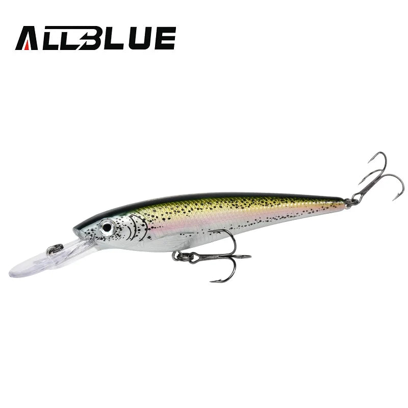 ALLBLUE OSPPEY 110F Trolling Minnow 110MM 16.2G Fishing Lure Floating Wobbler Pike Crank Artificial Bait Depth 1.5-2.5M Tackle