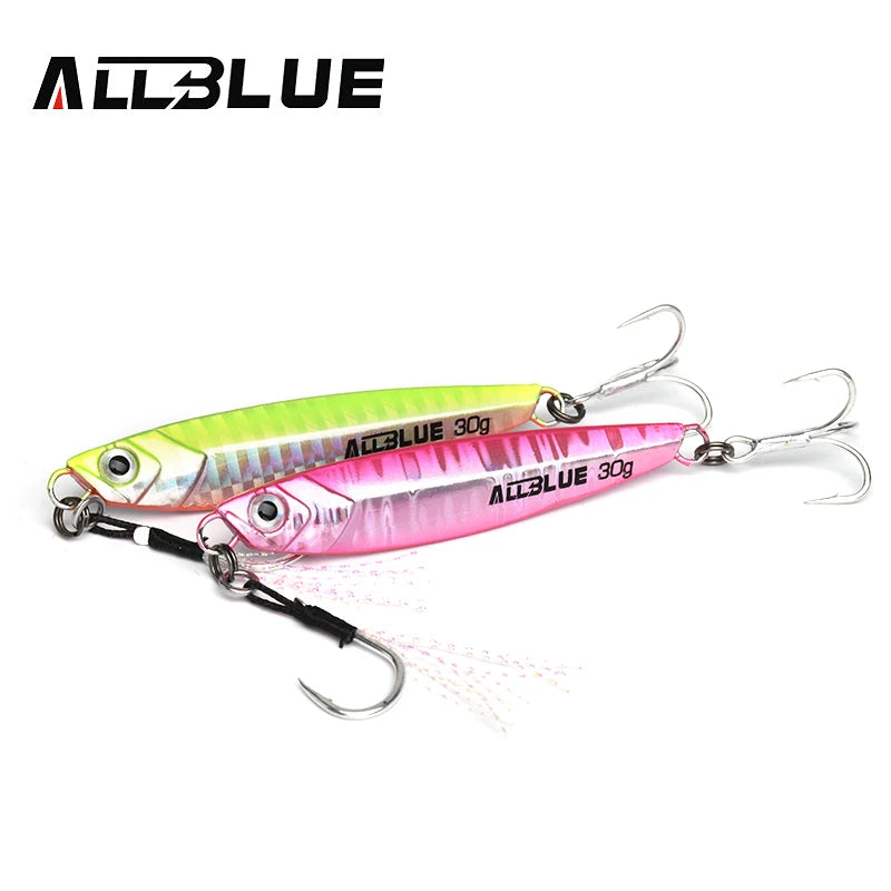 ALLBLUE New WAHOO Metal Jig Jigging Spoon 20G 30G Shore Casting Jig Drag Cast Sea Bass Lure Artificial Bait Fishing Tackle