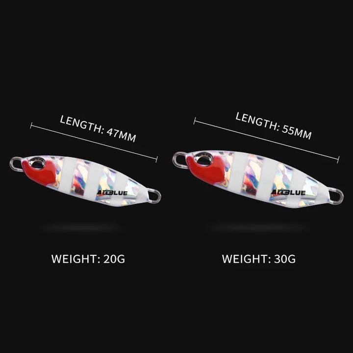 ALLBLUE New DRAGER SLOW Cast Metal Jig Fishing Lure Jigging Spoon 20G 30G Artificial Bait Shore Casting Jig Fishing Tackle