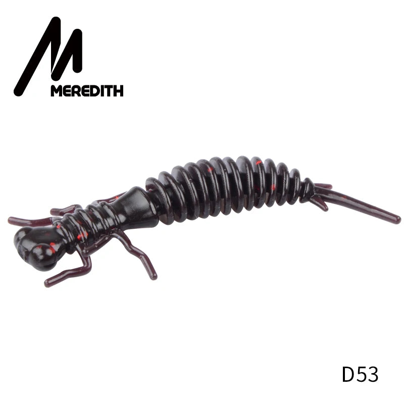 MEREDITH 10pcs Larva Fishing Lures 50mm 0.9g Soft Plastic Lures Larva Freshwater Swimbaits Silicone Soft Bait Worm For Fishing