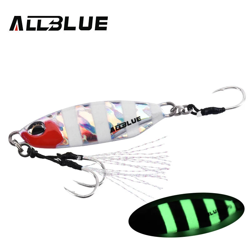 ALLBLUE New DRAGER SLOW Cast Metal Jig Fishing Lure Jigging Spoon 20G 30G Artificial Bait Shore Casting Jig Fishing Tackle