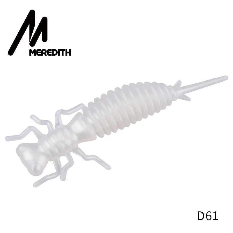 MEREDITH 10pcs Larva Fishing Lures 50mm 0.9g Soft Plastic Lures Larva Freshwater Swimbaits Silicone Soft Bait Worm For Fishing