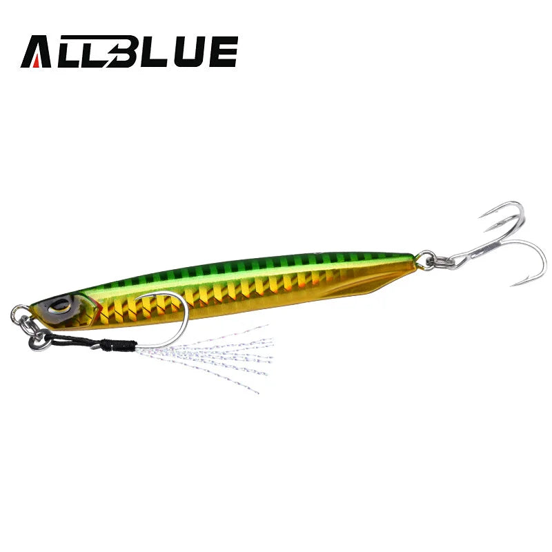 ALLBLUE DRAGER Super Slim SSZ Metal Casting Jig 20G 30G Shore Drag Cast Jigging Spoon Zinc Fishing Lure Artificial Bait Tackle