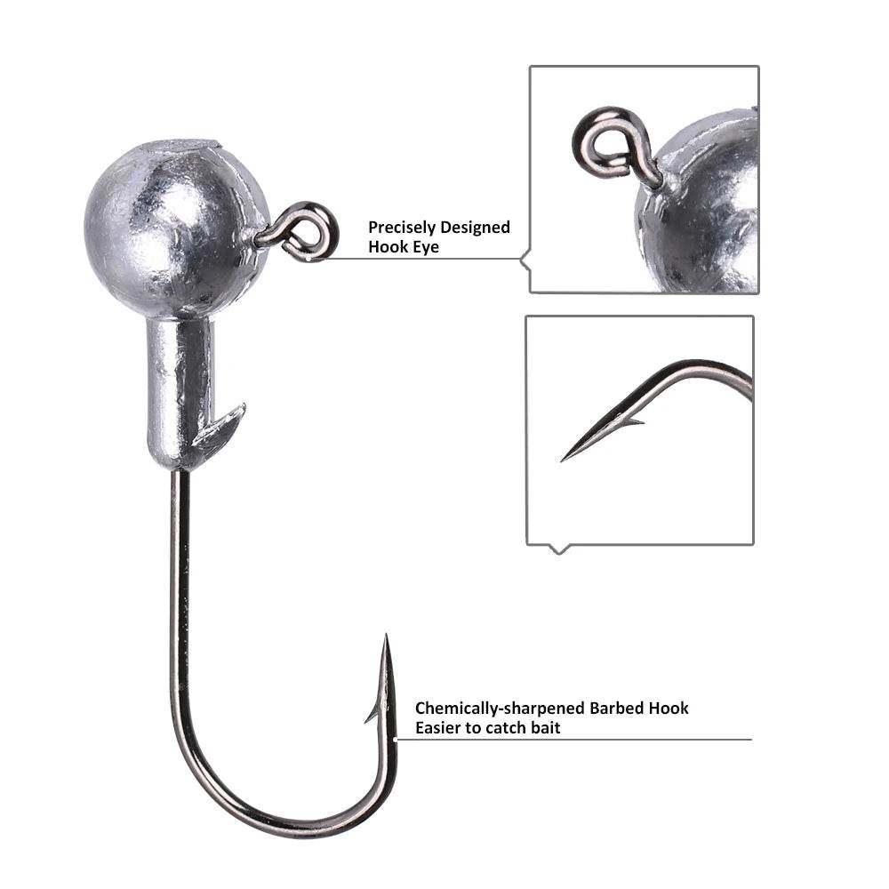 Goture 50pcs Lead Jig Head Fishing Hooks - Fish & Cheaps | Fishing & Outdoor Gear