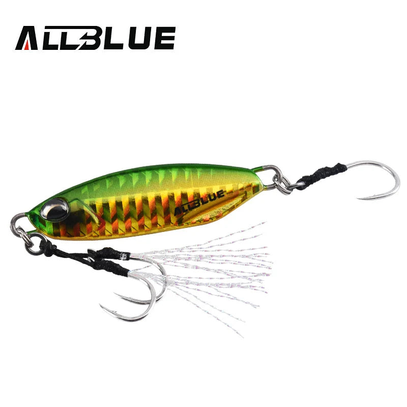 ALLBLUE New DRAGER SLOW Cast Metal Jig Fishing Lure Jigging Spoon 20G 30G Artificial Bait Shore Casting Jig Fishing Tackle