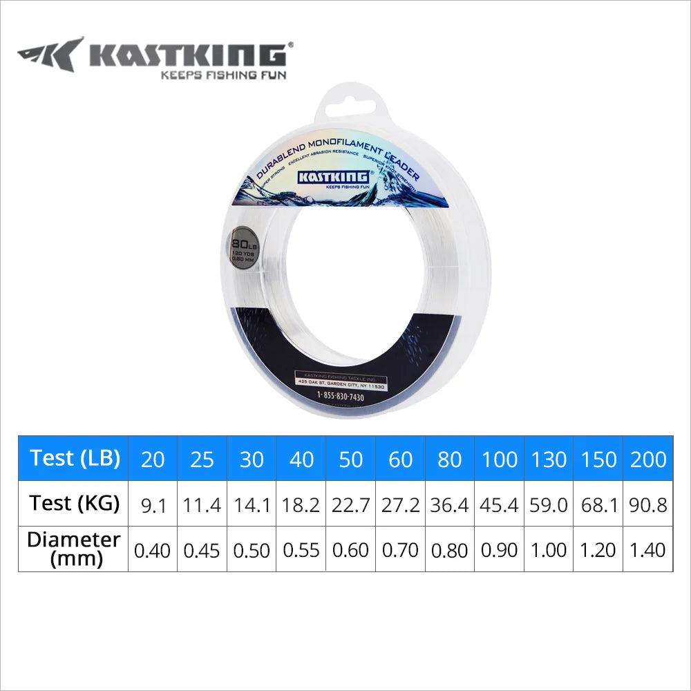 KastKing 20-200LB 110M 0.40-1.40mm Nylon Fishing Line