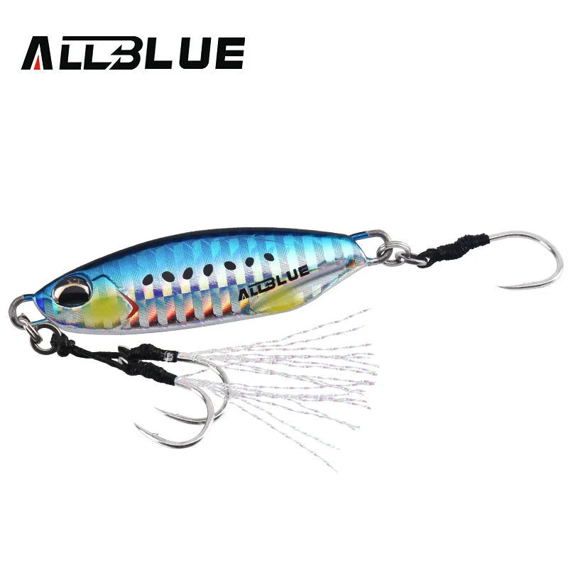 ALLBLUE New DRAGER SLOW Cast Metal Jig Fishing Lure Jigging Spoon 20G 30G Artificial Bait Shore Casting Jig Fishing Tackle