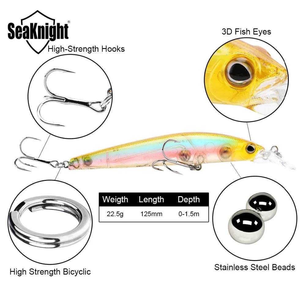 SeaKnight SK023 Minnow – 125mm Floating Hard Bait - Fish & Cheaps | Fishing & Outdoor Gear