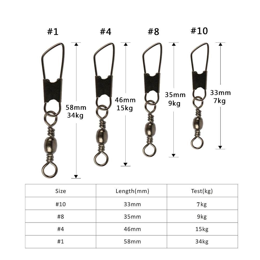 Goture Barrel Swivel Fishing Connectors – 200pcs - Fish & Cheaps | Fishing & Outdoor Gear