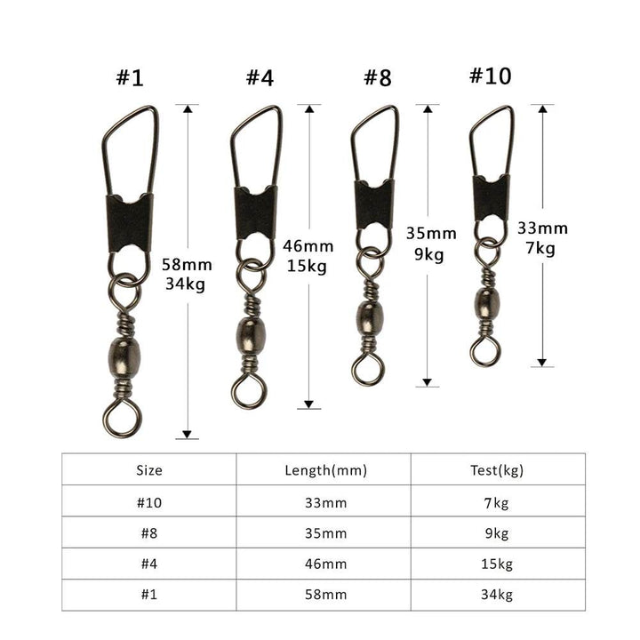 Goture Barrel Swivel Fishing Connectors – 200pcs - Fish & Cheaps | Fishing & Outdoor Gear
