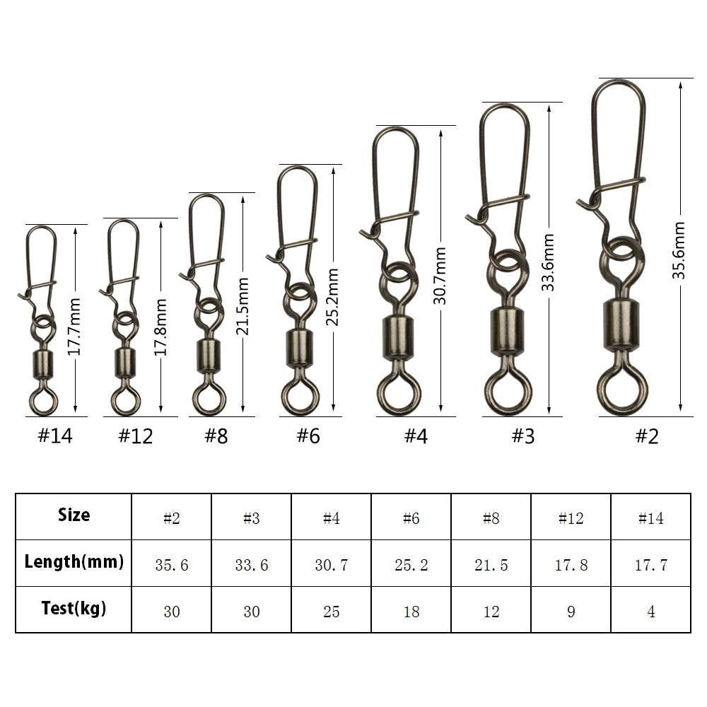 Goture MS+ZQ Rolling Swivel with Nice Snap – Bulk Pack - Fish & Cheaps | Fishing & Outdoor Gear