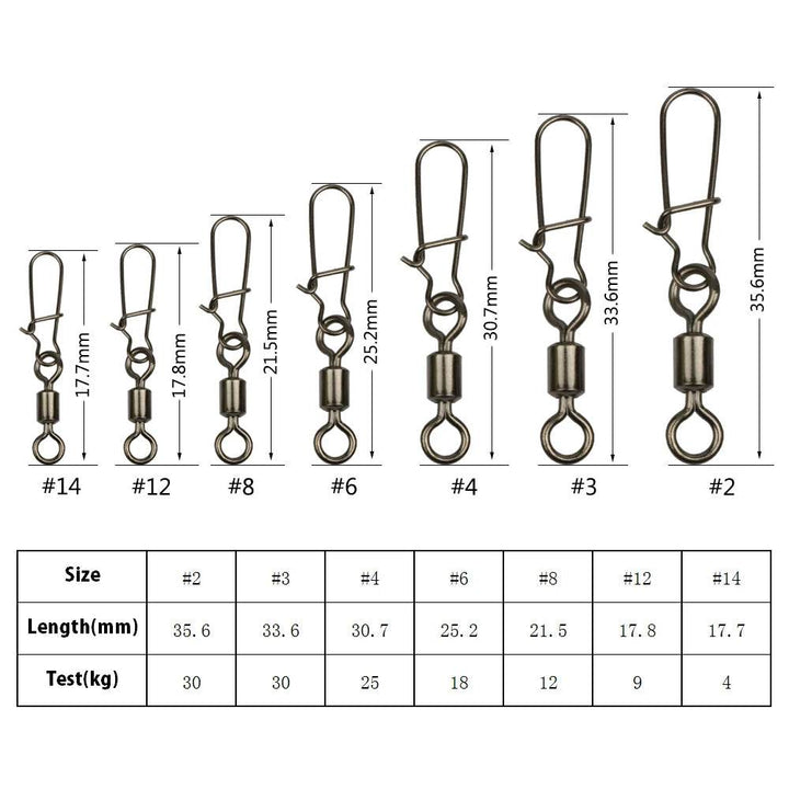 Goture MS+ZQ Rolling Swivel with Nice Snap – Bulk Pack - Fish & Cheaps | Fishing & Outdoor Gear