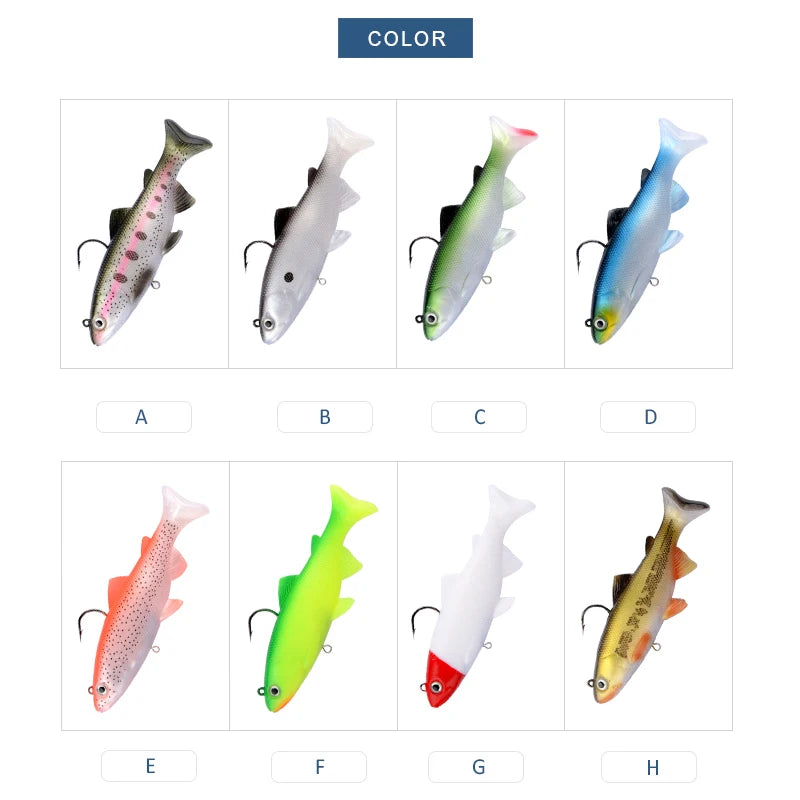 MEREDITH 5.90" Trout Soft Baits 15cm 65.8g Sinking Action PVC Material Fishing Lure Artificial Swimming Silicon Bait Wobblers