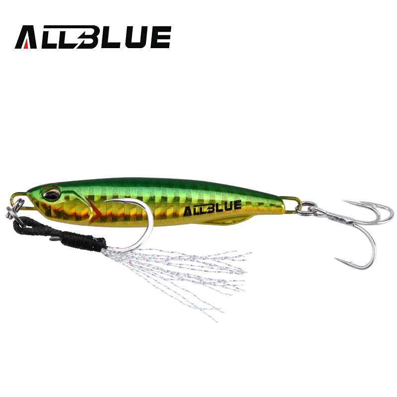 ALLBLUE DRAGER SLIM Metal Casting Jig Spoon 20G 30G Shore Drag Cast Jigging Sea Bass Lure Artificial Bait Fishing Tackle