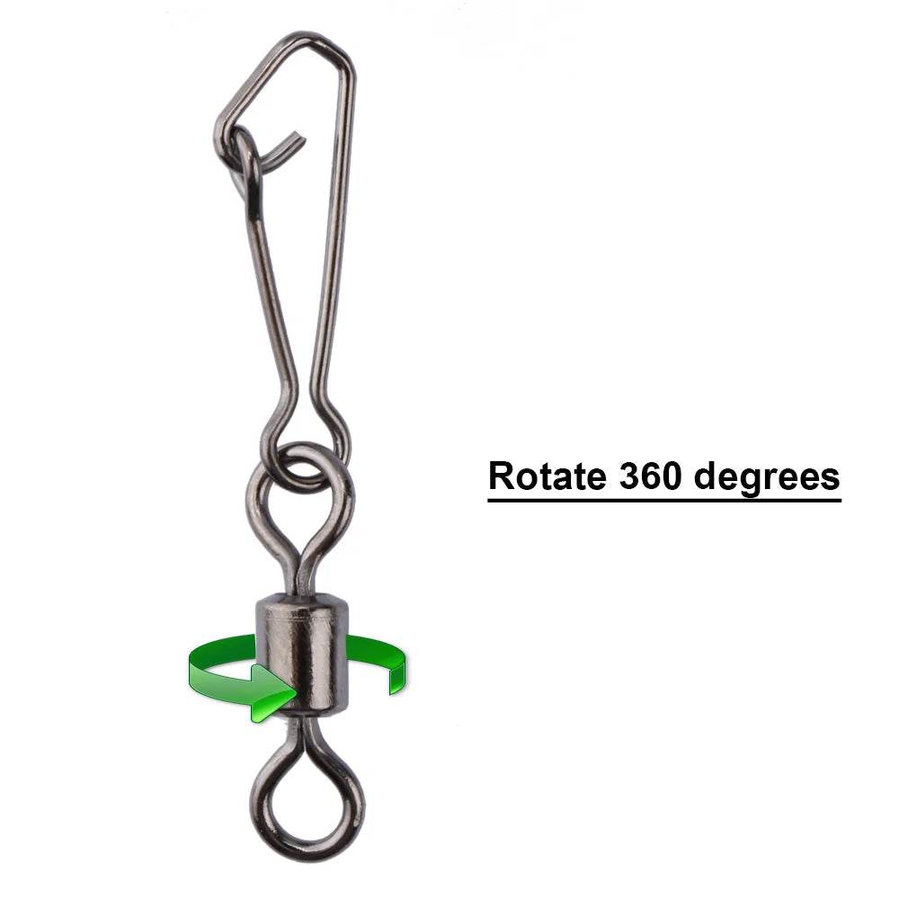 Goture 200pcs Rolling Swivels & Snap Hook Connectors - Fish & Cheaps | Fishing & Outdoor Gear