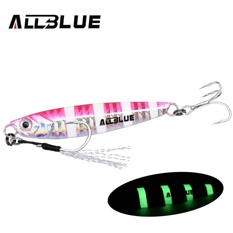 ALLBLUE New WAHOO Metal Jig Jigging Spoon 20G 30G Shore Casting Jig Drag Cast Sea Bass Lure Artificial Bait Fishing Tackle