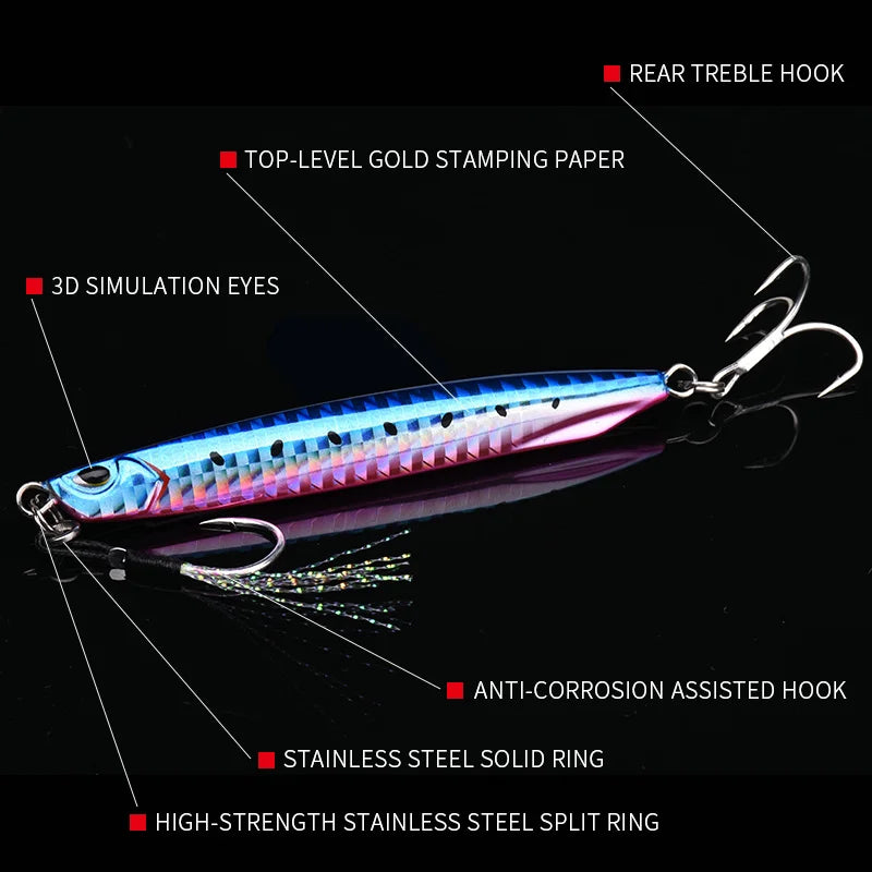 ALLBLUE DRAGER Super Slim SSZ Metal Casting Jig 20G 30G Shore Drag Cast Jigging Spoon Zinc Fishing Lure Artificial Bait Tackle