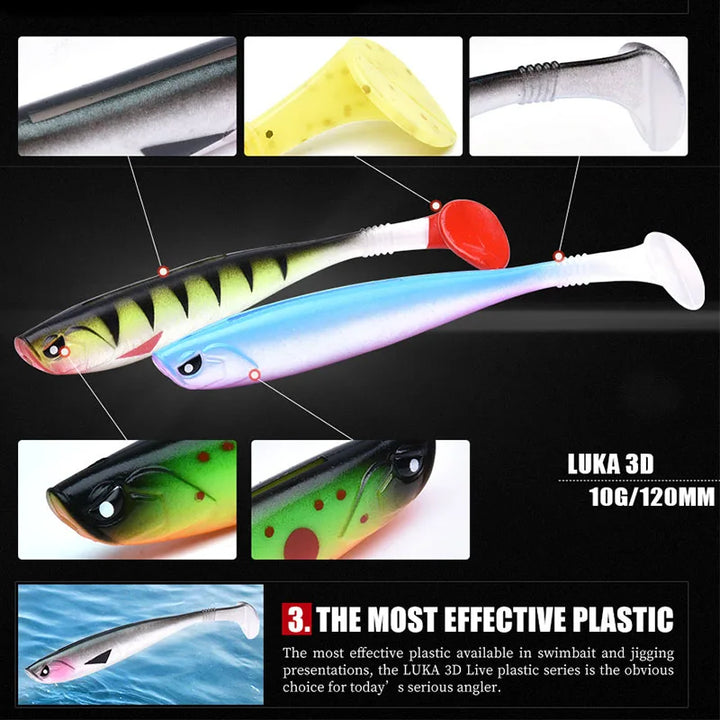 ALLBLUE LUKA 3D SOFT SWIN Fishing Lure 10g/12cm Soft Bait 4pcs/lot Shad Silicone Bass Pike Minnow Swimbait Jigging Plastic Lure