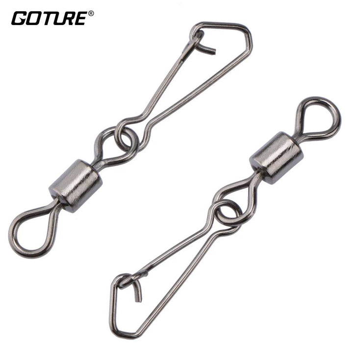 Goture 200pcs Rolling Swivels & Snap Hook Connectors - Fish & Cheaps | Fishing & Outdoor Gear