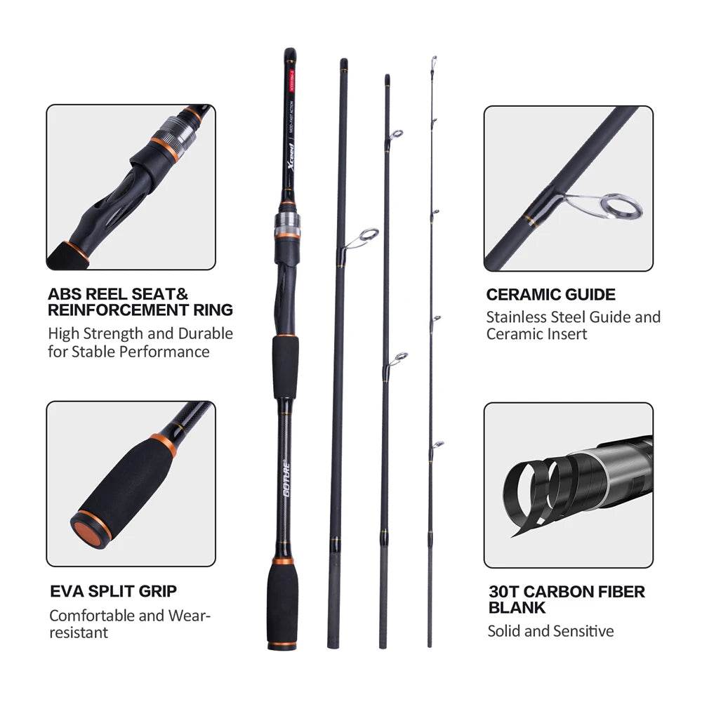 Goture Xceed Carbon Travel Rod – Versatile Spinning & Casting - Fish & Cheaps | Fishing & Outdoor Gear