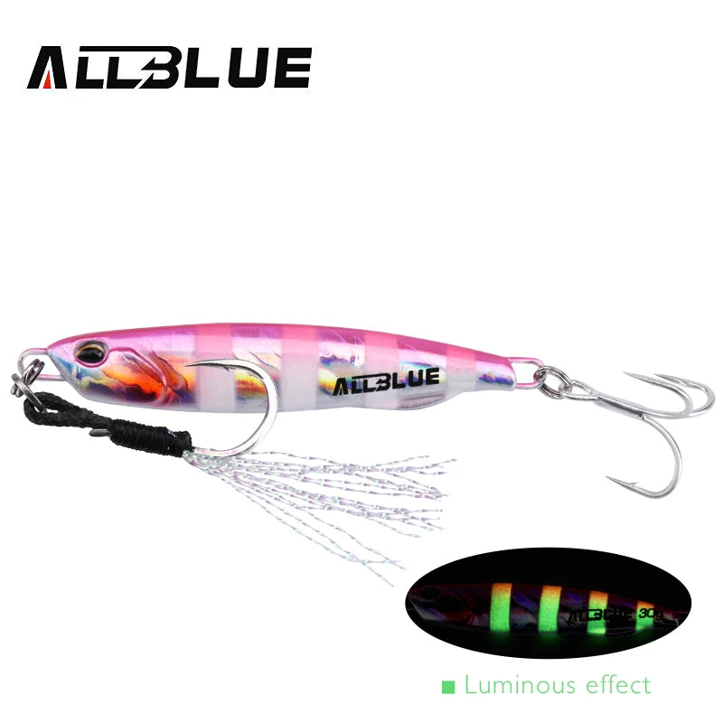 ALLBLUE DRAGER SLIM Metal Casting Jig Spoon 20G 30G Shore Drag Cast Jigging Sea Bass Lure Artificial Bait Fishing Tackle