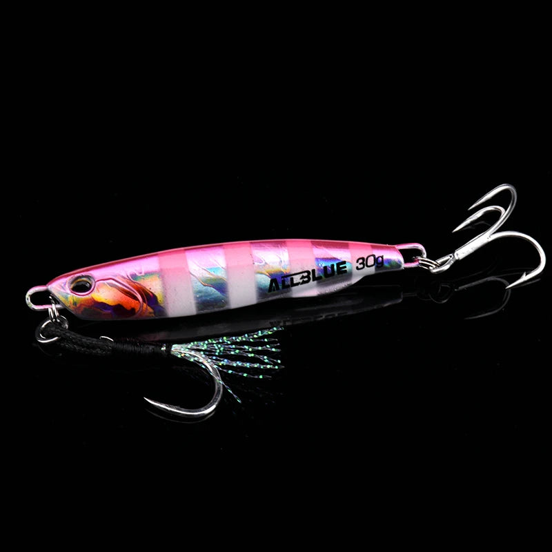 ALLBLUE DRAGER SLIM Metal Casting Jig Spoon 20G 30G Shore Drag Cast Jigging Sea Bass Lure Artificial Bait Fishing Tackle