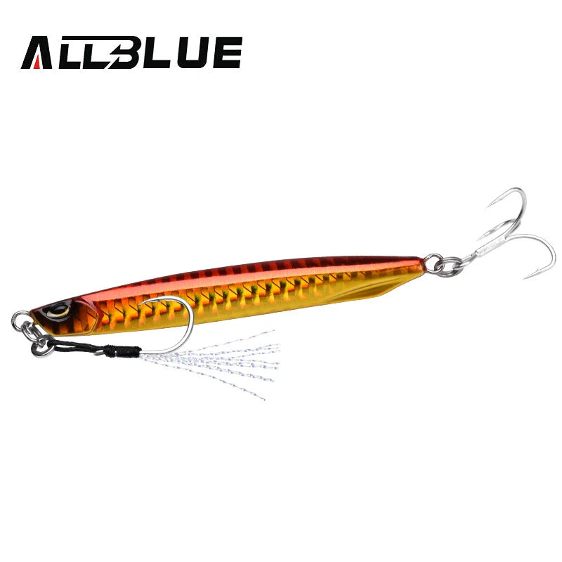 ALLBLUE DRAGER Super Slim SSZ Metal Casting Jig 20G 30G Shore Drag Cast Jigging Spoon Zinc Fishing Lure Artificial Bait Tackle