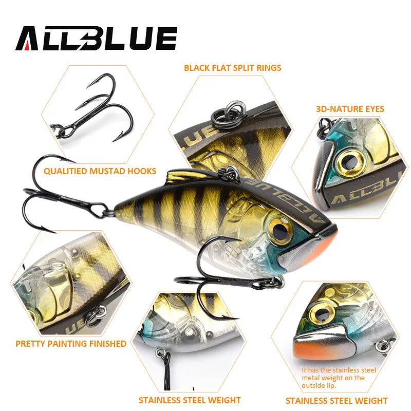 ALLBLUE JOKER 70S Sinking Fishing Lure Lipless Crankbaits Hard Artificial VIB Vibration Bait All Depth Winter Ice Fishing Tackle