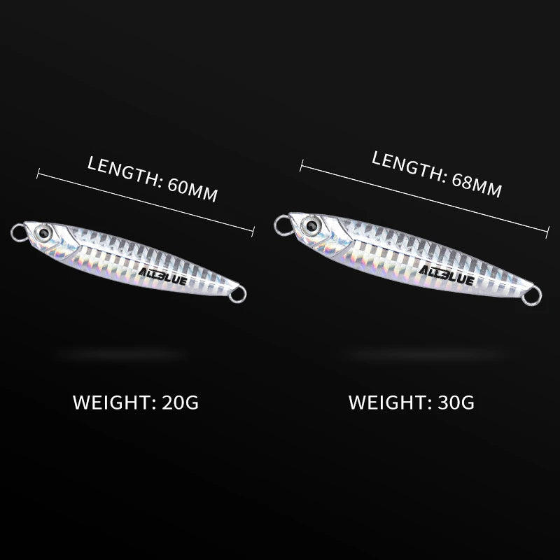 ALLBLUE New WAHOO Metal Jig Jigging Spoon 20G 30G Shore Casting Jig Drag Cast Sea Bass Lure Artificial Bait Fishing Tackle