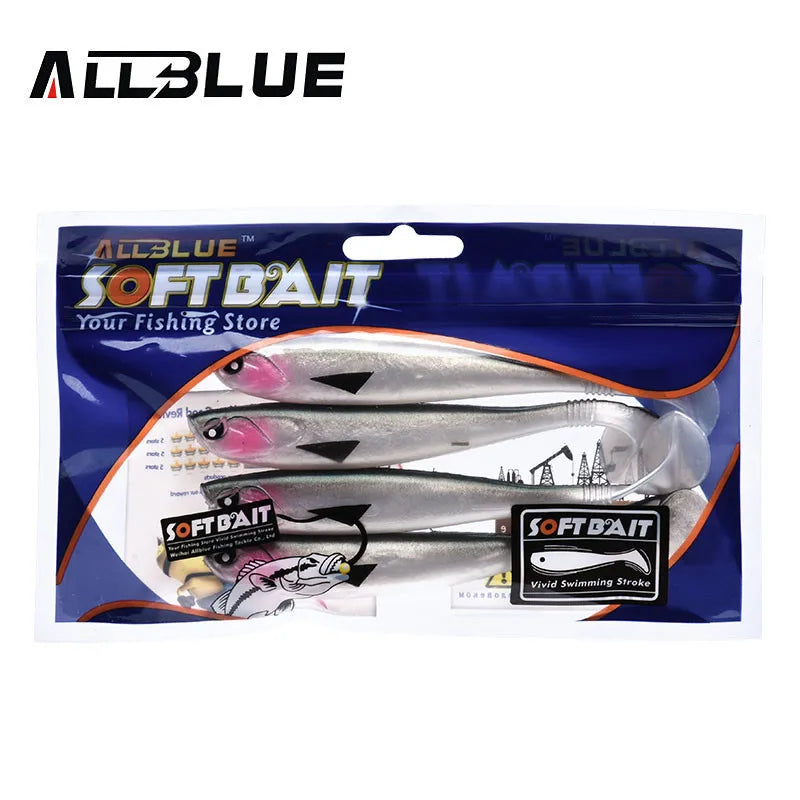 ALLBLUE LUKA 3D SOFT SWIN Fishing Lure 10g/12cm Soft Bait 4pcs/lot Shad Silicone Bass Pike Minnow Swimbait Jigging Plastic Lure