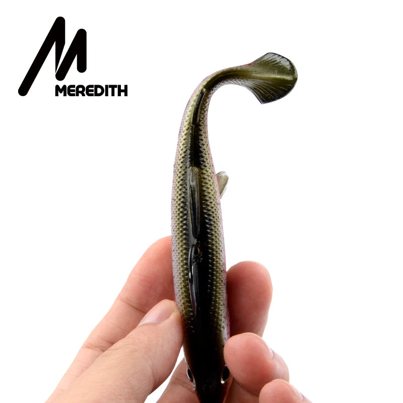 MEREDITH Trout 12cm 15cm Head PVC Fishing Lures Swimming Artificial Baits T Tail Silicone Soft Lures Swimbait Wobblers